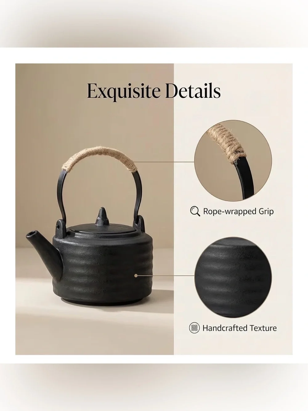 Ceramic Teapot w/ Stainless Steel Infuser